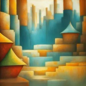 Colorful School Supplies Drawn on Wooden Desk