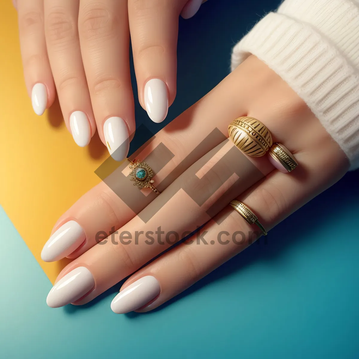 Picture of Manicured hands showcasing elegant nail art