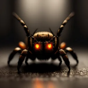 Menacing Black Widow Spider Closeup