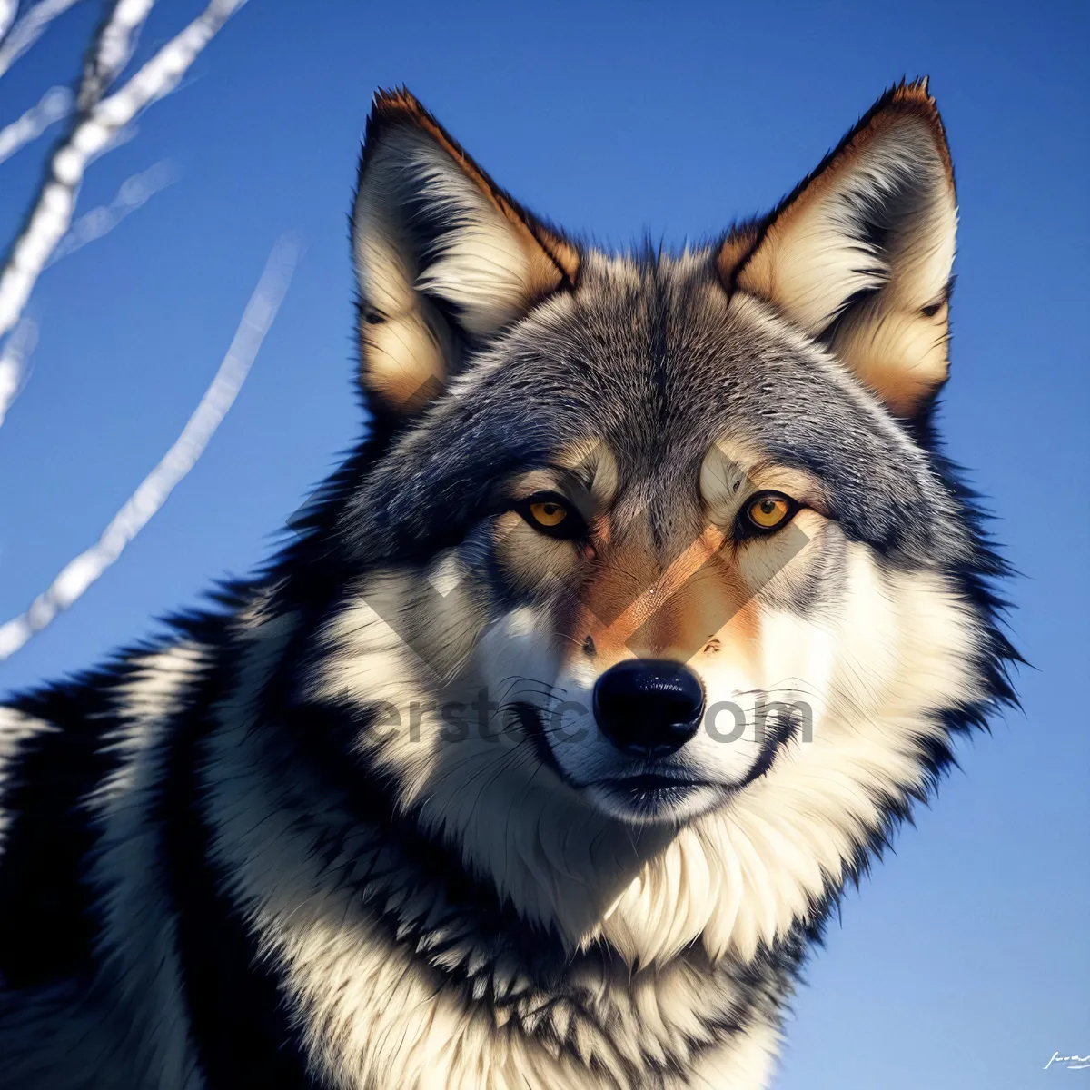 Picture of Fierce Timber Wolf with Piercing Eyes