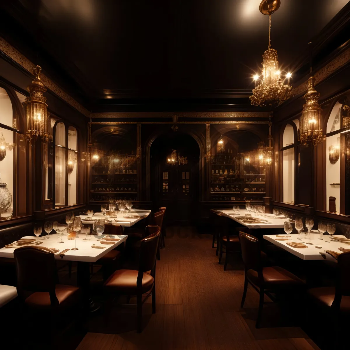 Picture of Modern dining hall with stylish interior design.