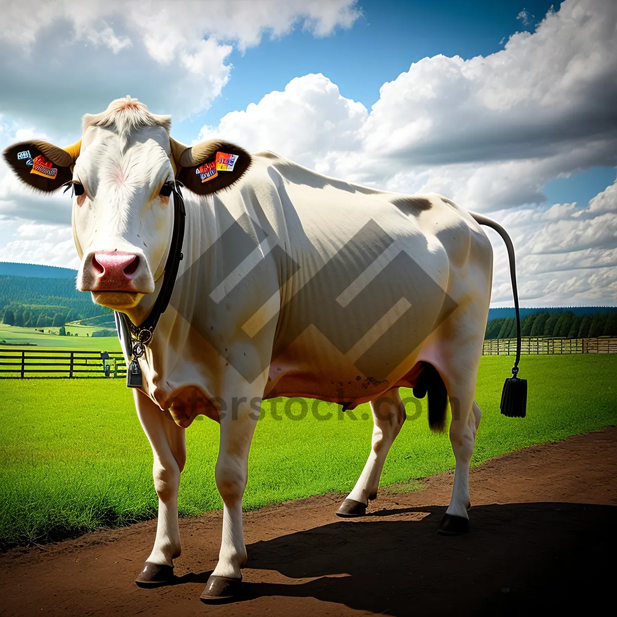 Picture of Rural Farm Animals Grazing in Pasture