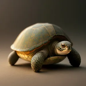 Hard-shelled amphibian, the adorable terrapin turtle