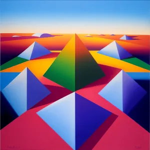 Geometric Rainbow Gradient Artwork Poster