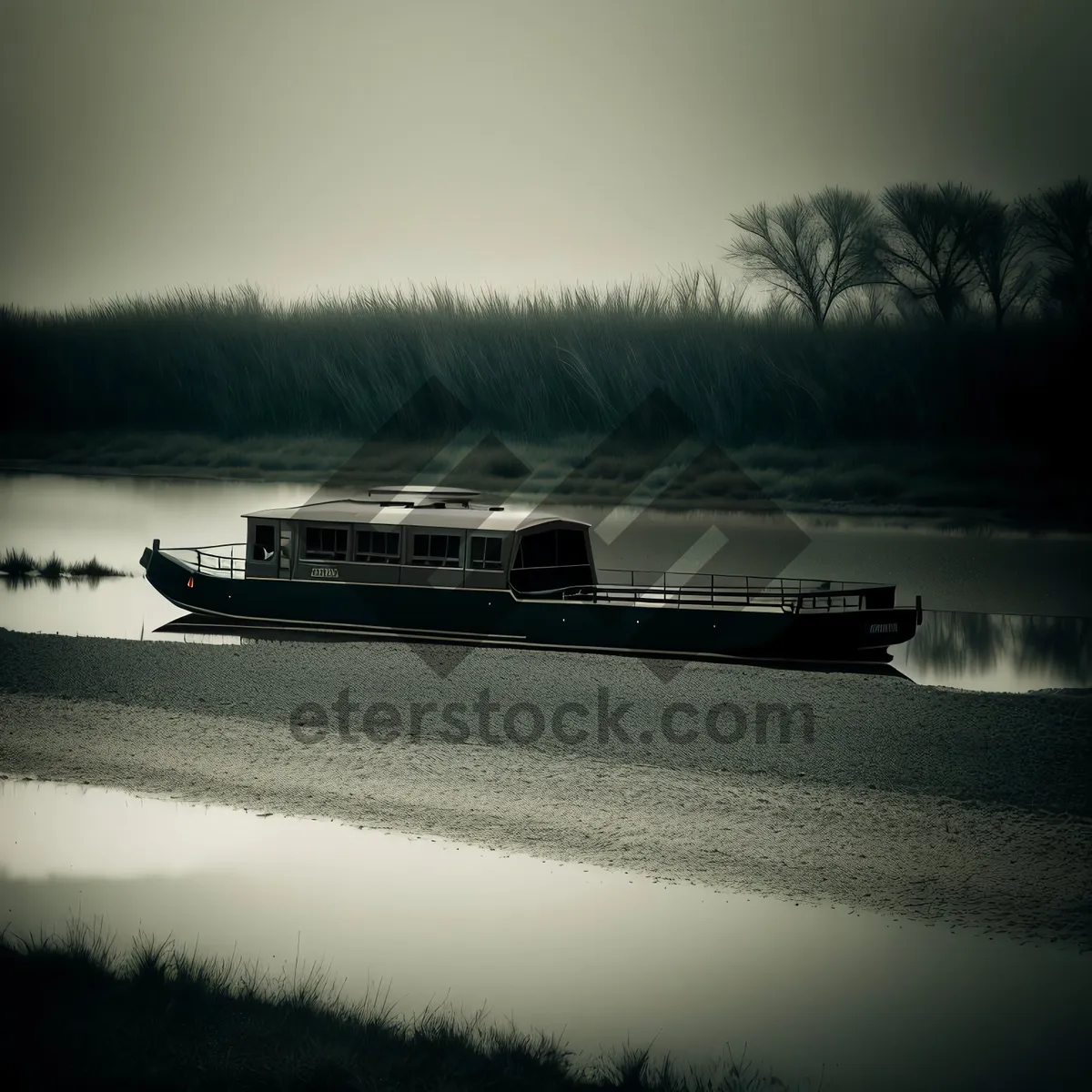 Picture of Serene Sunset on a Speedboat: Gliding over Water