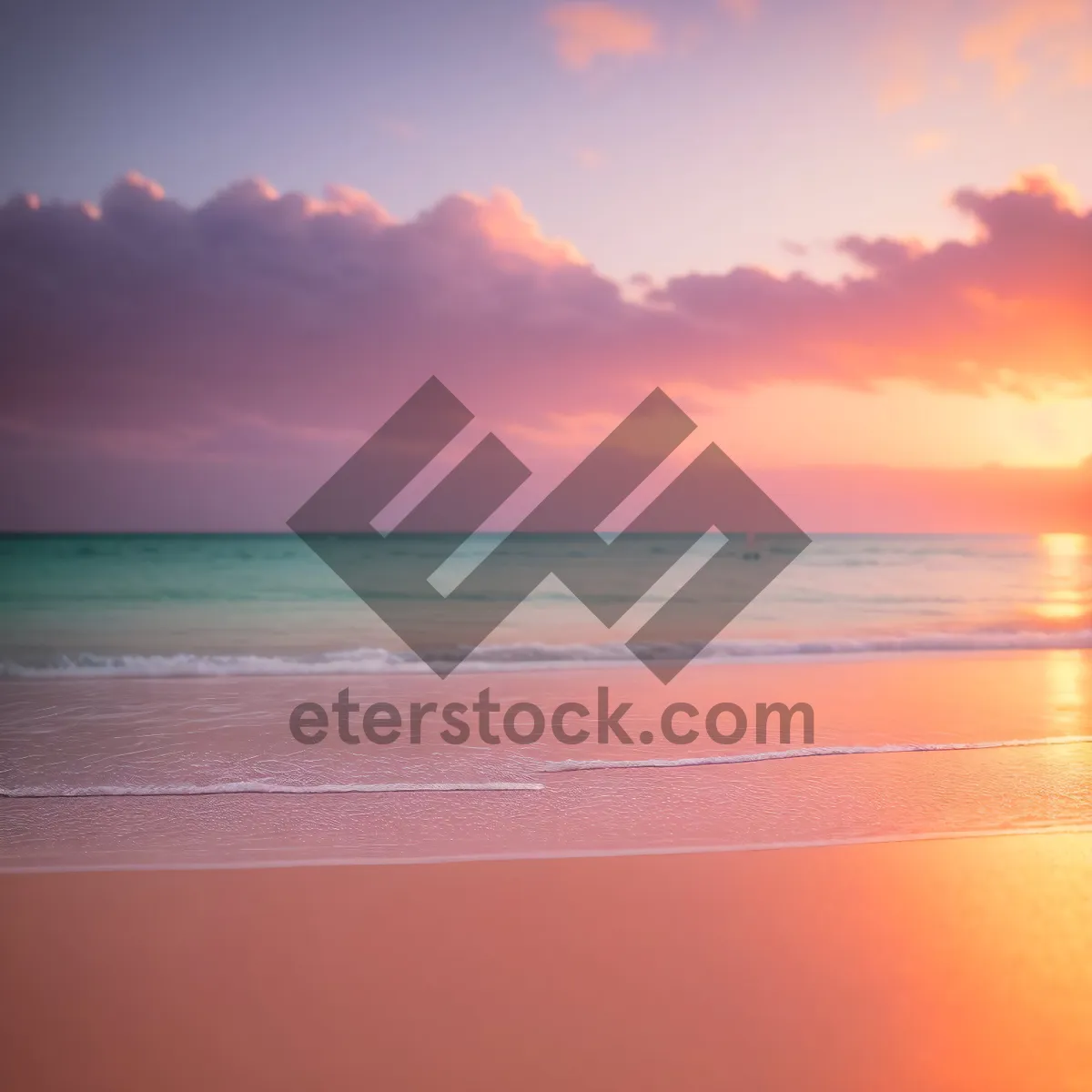 Picture of Golden Sunset over Serene Coastal Waters