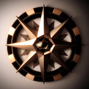 Electric Fan Symbol in 3D with Gem Wheel
