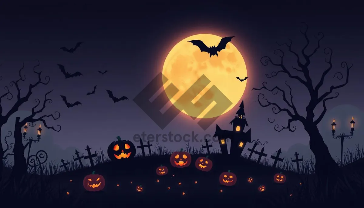Picture of Night Sky Cemetery Moon Art Symbol