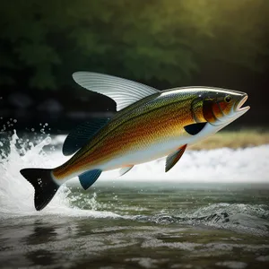 Colorful Tropical Fish Swimming in Aquarium