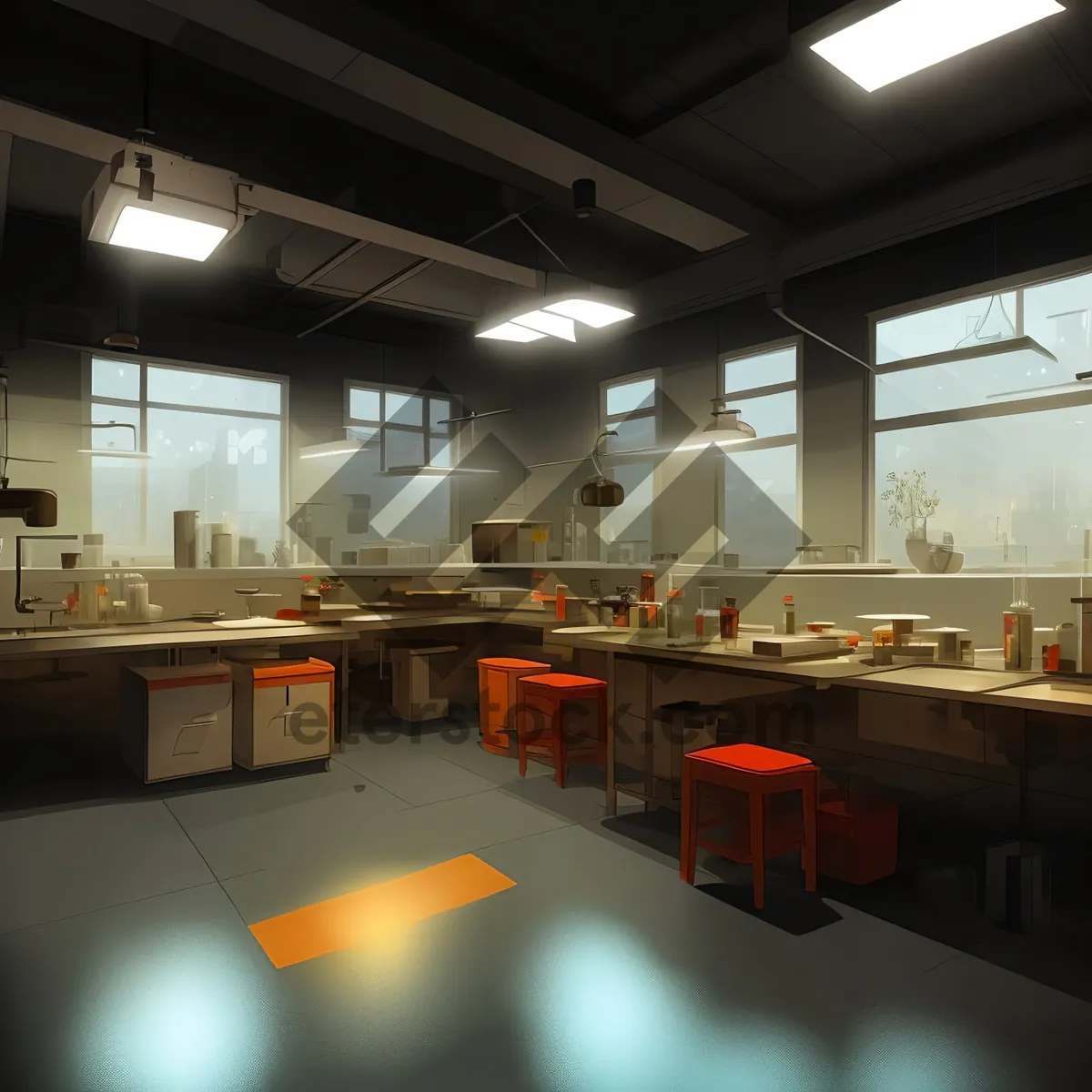 Picture of Modern interior design of a luxury restaurant cafe