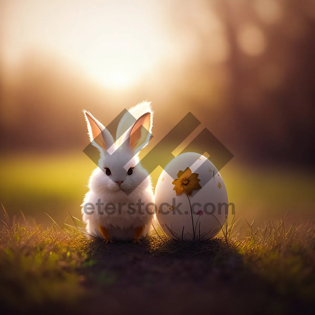 Picture of Cute Furry Bunny with Adorable Ears