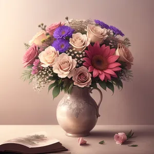 Floral Winter Bouquet in Pink Vase