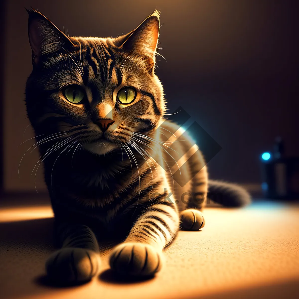 Picture of Curious Gray Tabby Kitty with Playful Whiskers