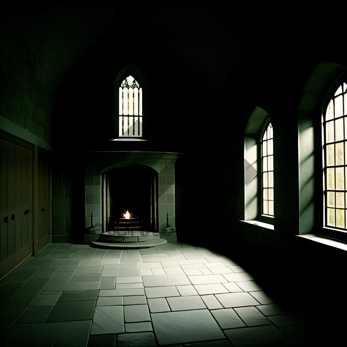 Picture of Historic Cathedral Interior with Striking Architecture