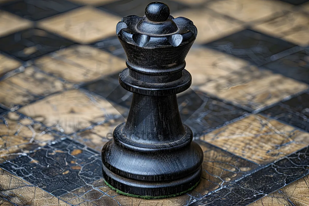 Picture of Black man playing chess on wooden board