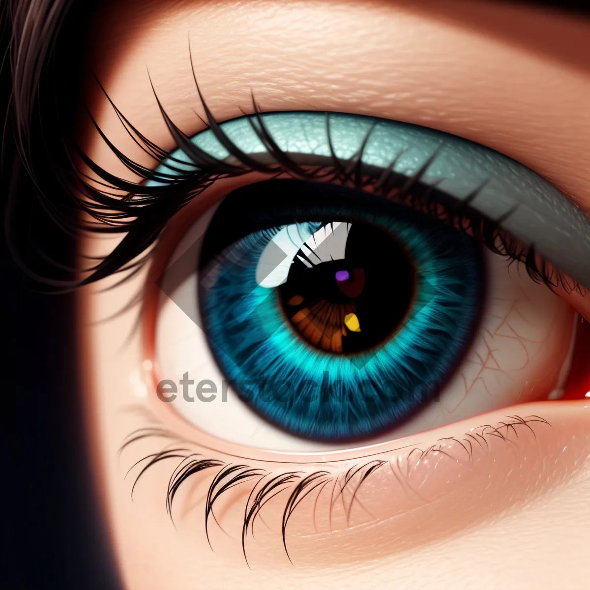 Picture of Close-up of human iris, focused and expressive.