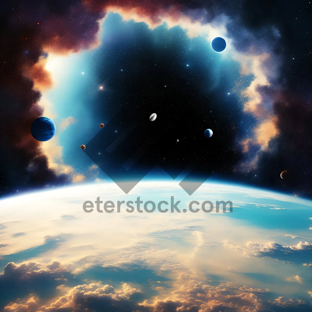 Picture of Space Fantasy: Celestial Body with Bright Star Glow