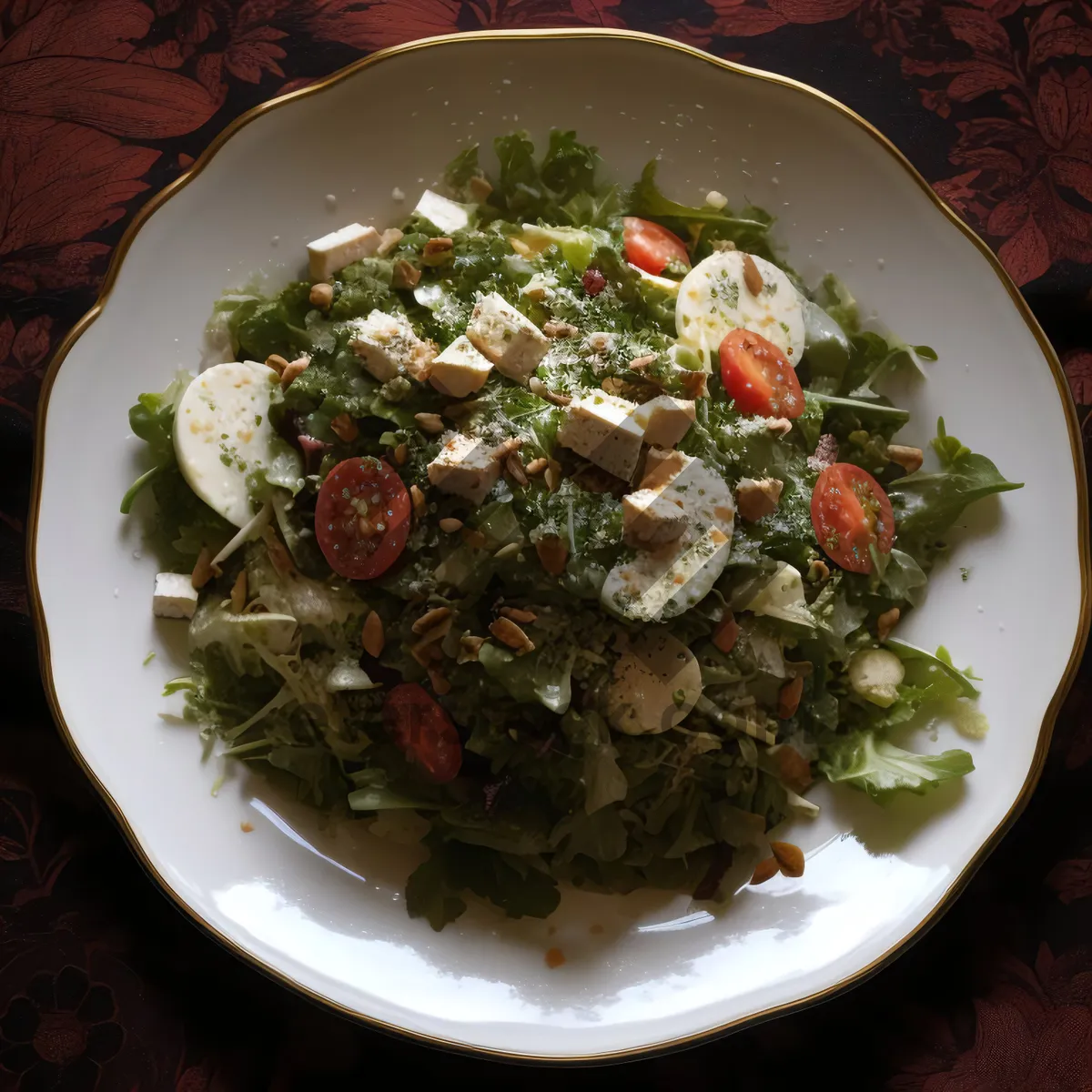 Picture of Delicious Vegetable Salad Plate with Fresh Ingredients