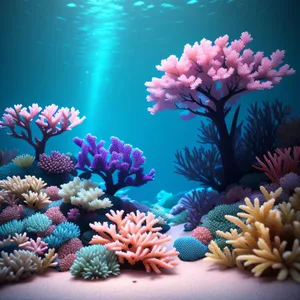 Colorful Underwater Coral Reef with Exotic Fish