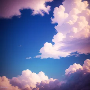Scenic Spring Sky: Bright Azure Clouds and Sunshine