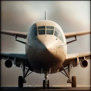 High-Flying Airliner Soaring Through Clear Skies