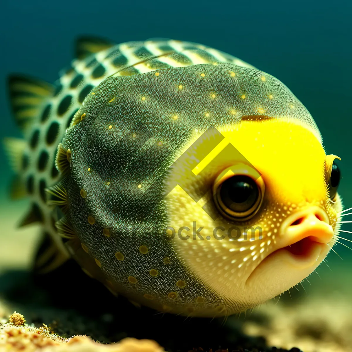 Picture of Colorful Butterfly Fish Swimming in Tropical Aquarium