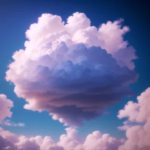 Vibrant Blue Sky with Fluffy Clouds