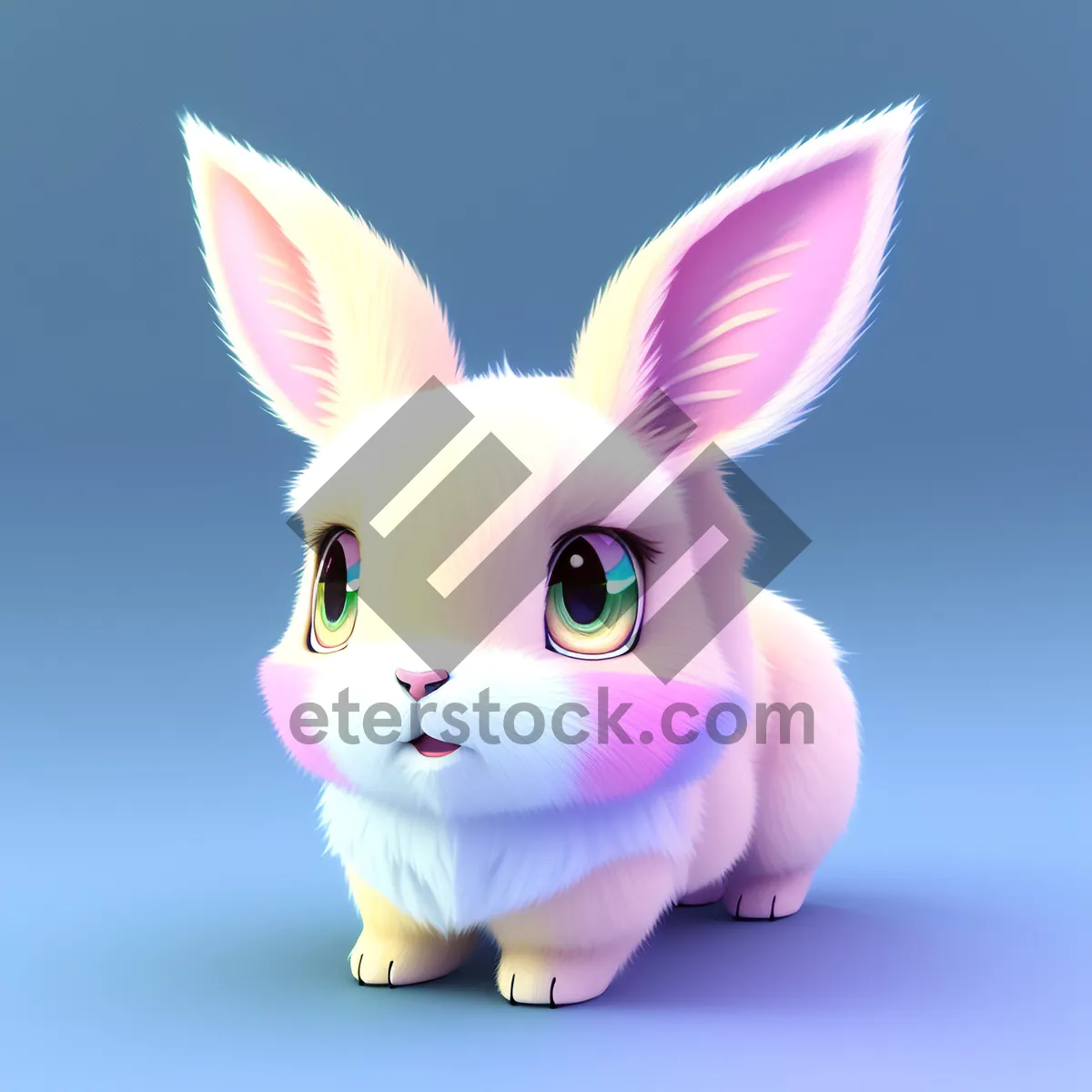 Picture of Cute Bunny Piggy Bank Cartoon Image for Savings