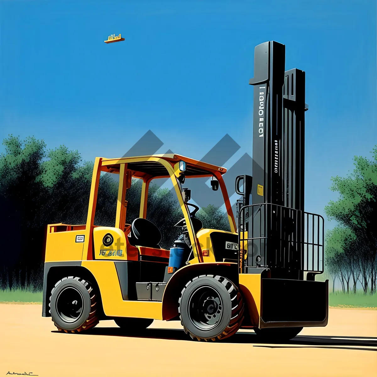 Picture of Yellow Heavy Duty Forklift on Construction Site
