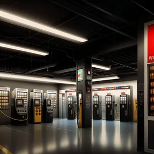 Modern Urban Subway Station with Movable Turnstile Barrier