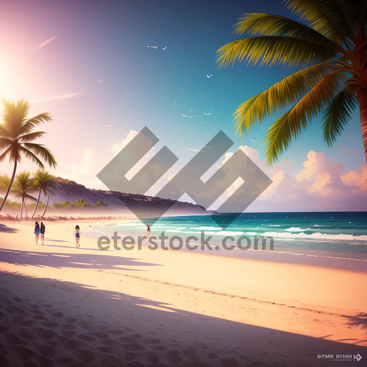 Picture of Turquoise Paradise: Idyllic Tropical Beach Relaxation