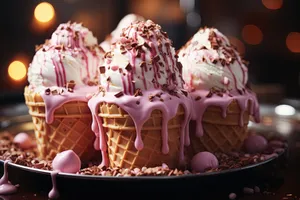 Decadent chocolate cake with fluffy cream icing