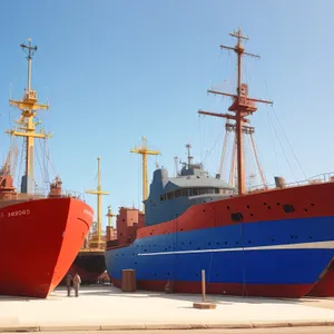 Harbor Shipping Vessel at Sea