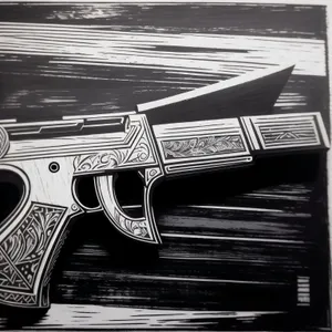 Desert Firearm: Revolver Pistol - Metal Weapon in Tract