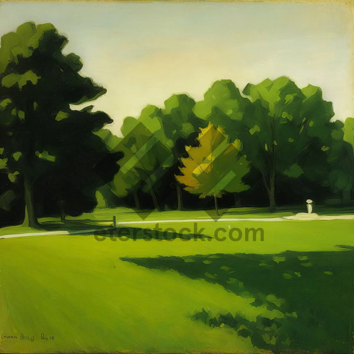 Picture of Stunning Golf Course Landscape with Sky and Trees