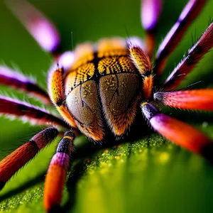 Yellow Garden Spider on a Leaf