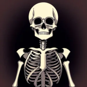 Sinister Skull: 3D Anatomical Skeleton Mask in Black