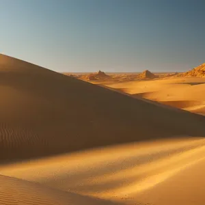 Dune landscape under hot Moroccan sun.