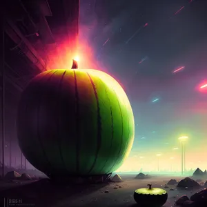 Starry Pumpkin Planet - Bright & Shiny Design.