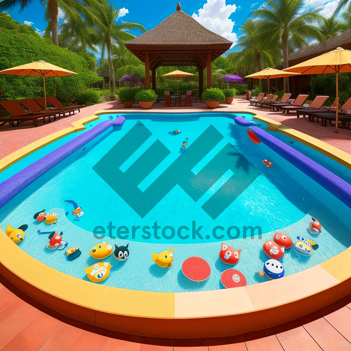 Picture of Tropical Poolside Leisure: Fun in the Sun