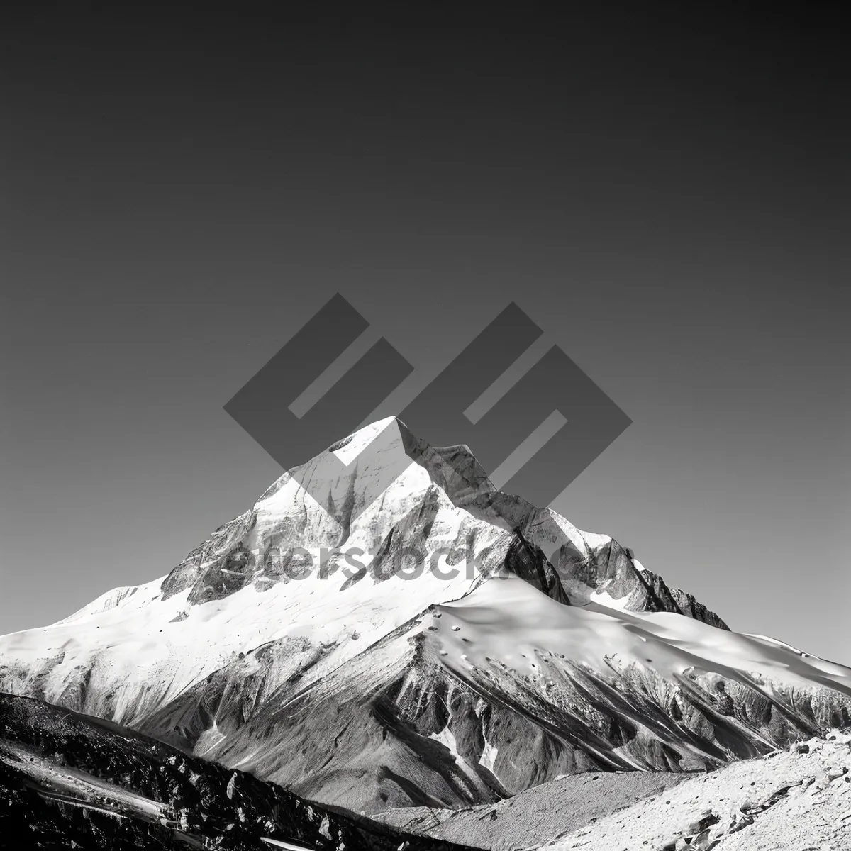 Picture of Majestic snow-capped mountain range in winter landscape