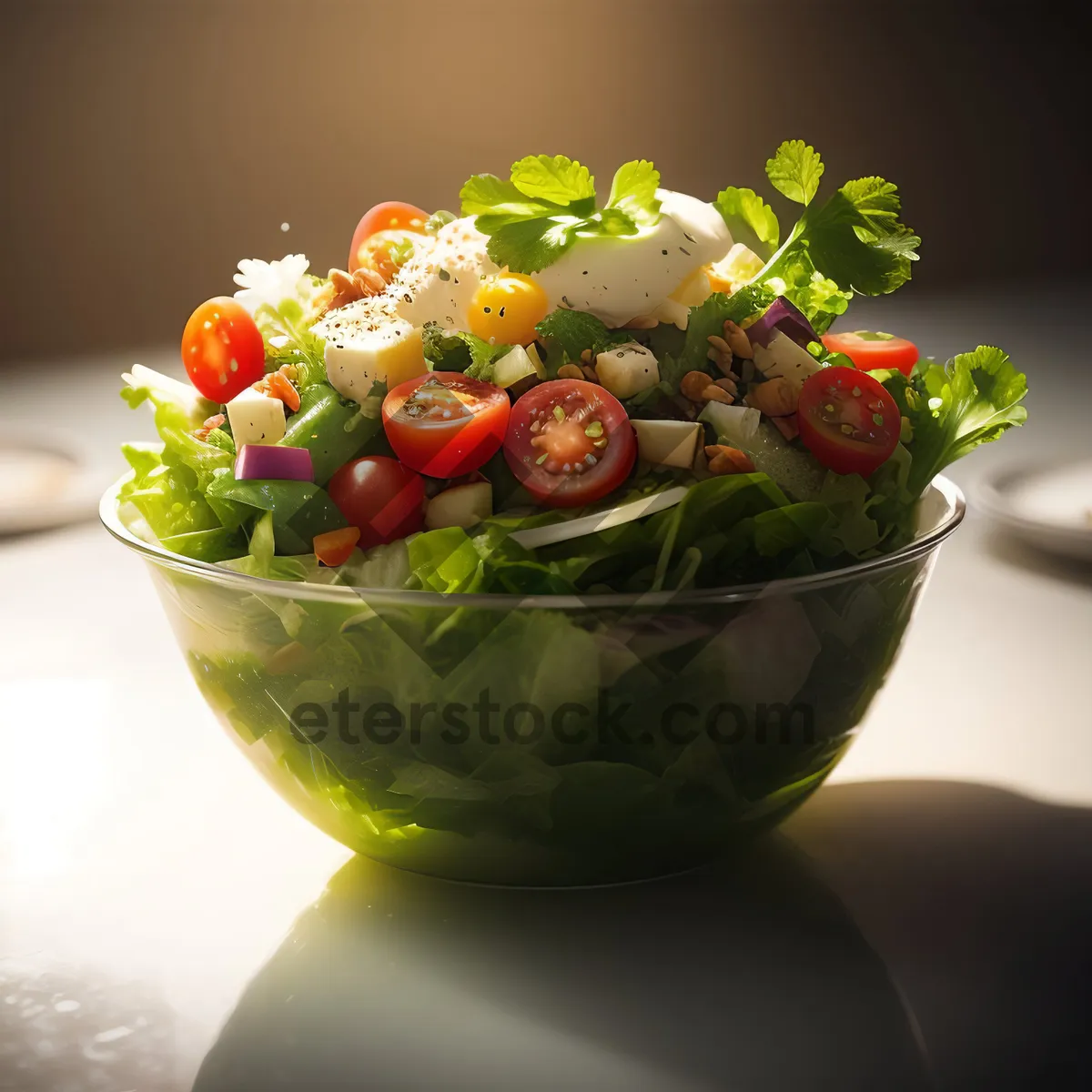 Picture of Fresh vegetable salad for a healthy lunch option.