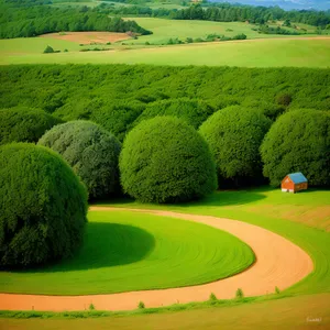 Idyllic Harvest: Rustic Farmland & Rolling Hills