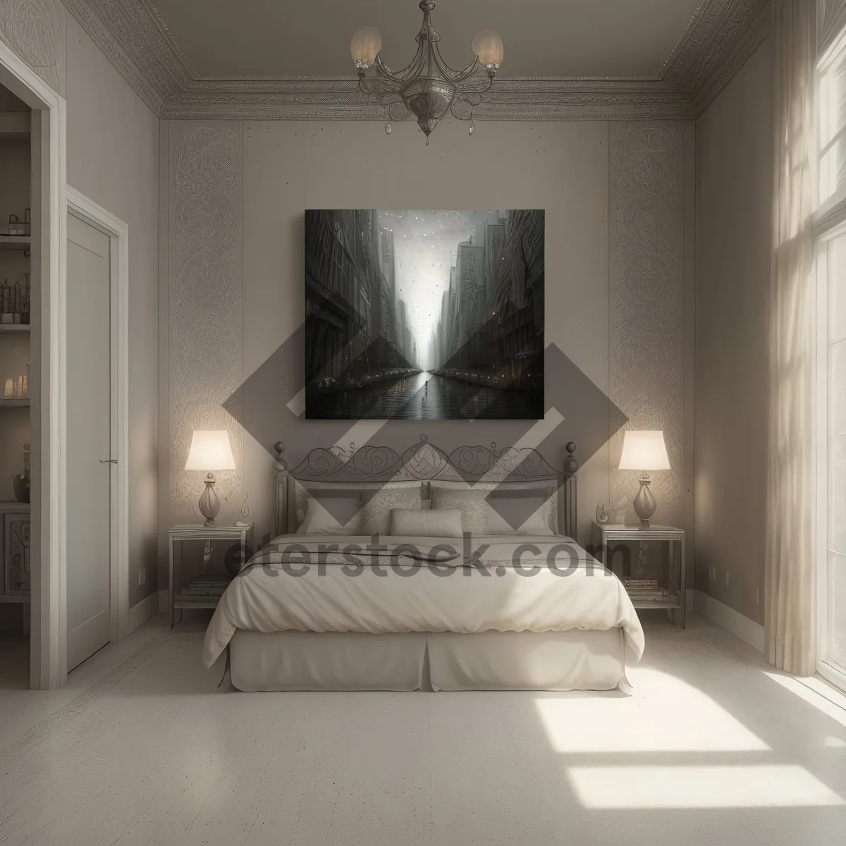 Picture of Modern and Luxurious Bedroom with Cozy Interior