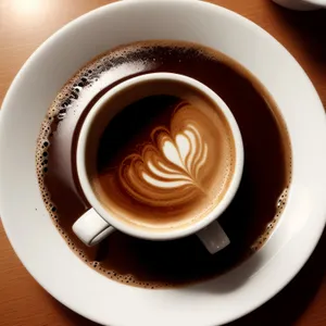 Morning Brew: Aromatic Espresso Latte on Black Saucer