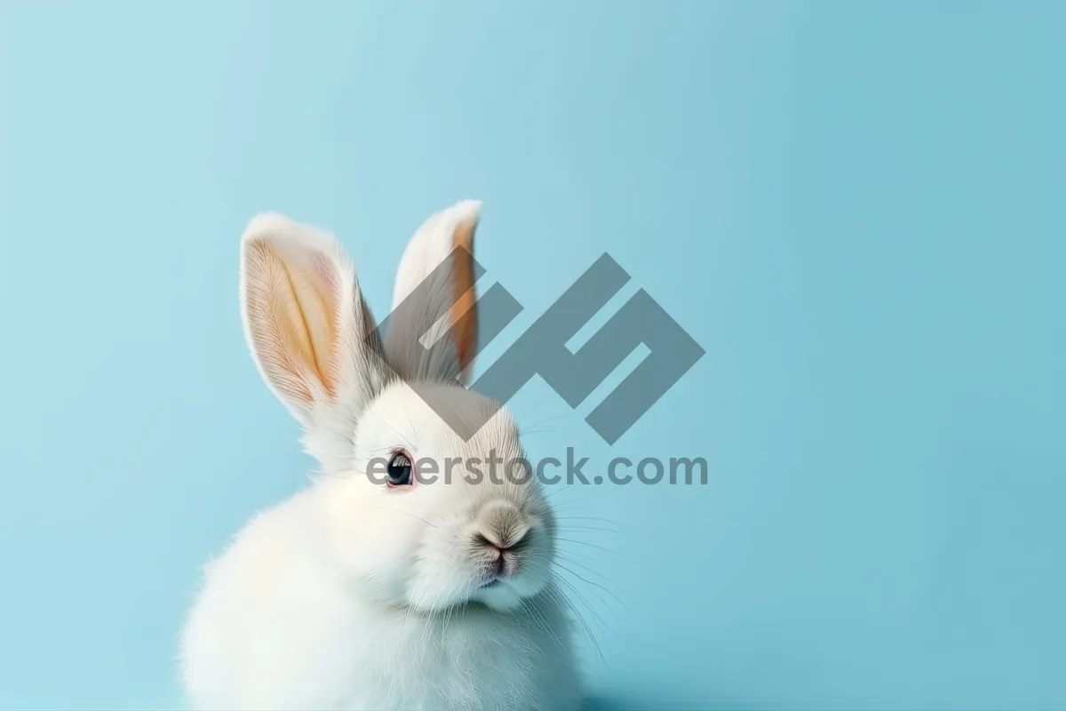 Picture of Adorable fluffy bunny sitting in studio portrait