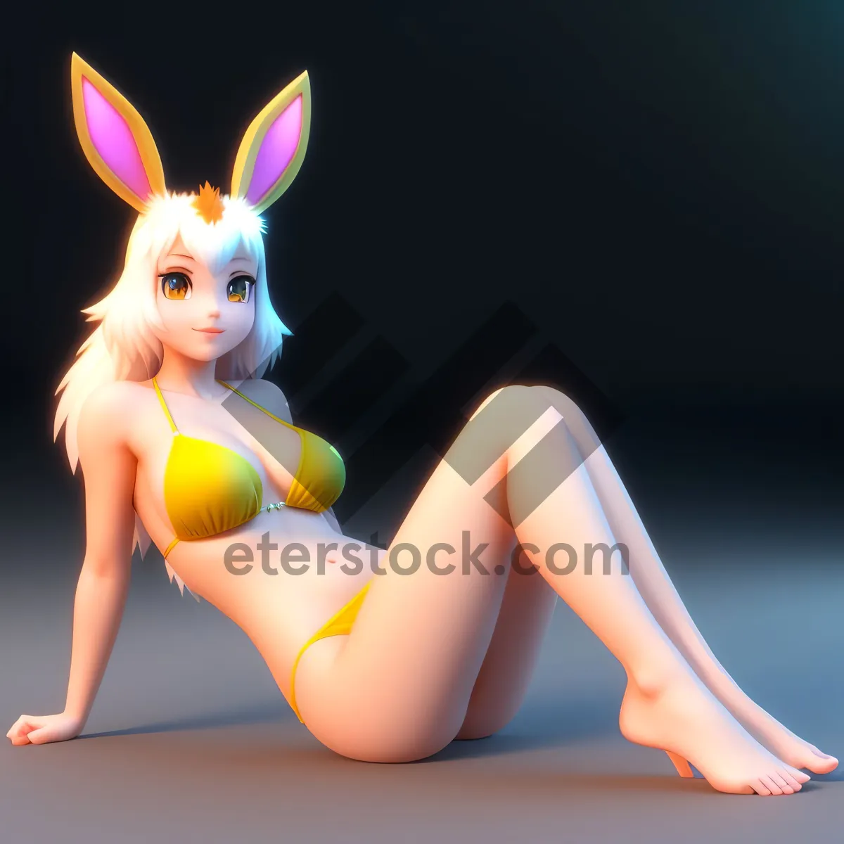 Picture of Happy Bunny Leg Cartoon