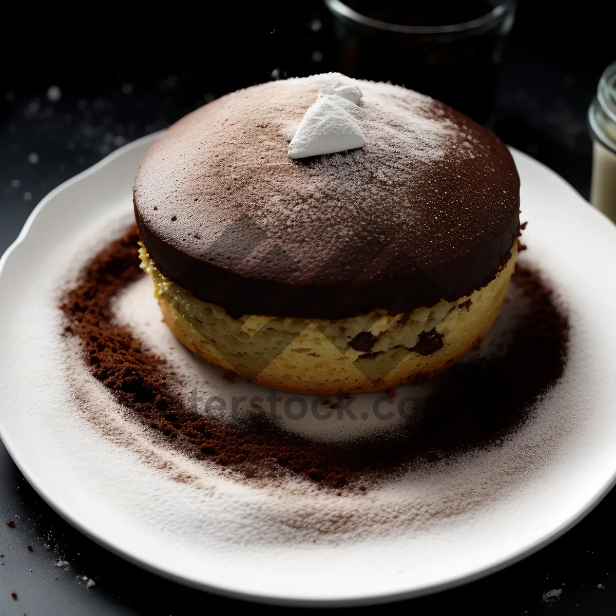 Picture of Delicious breakfast pastry and hot cappuccino drink