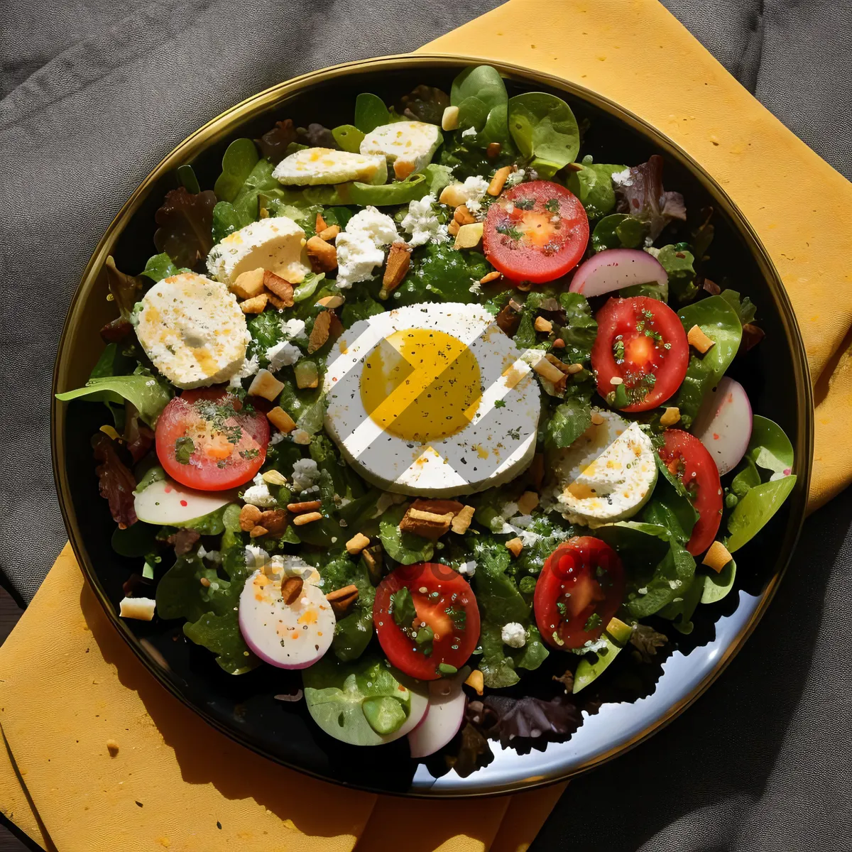 Picture of Delicious gourmet plate of fresh vegetable salad