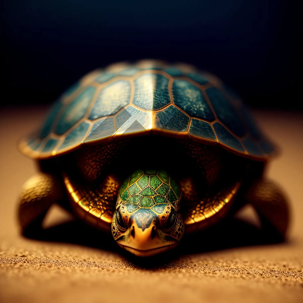 Picture of Disguised Turtle Concealing Under Shell